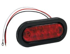 Buyers Products 5626550 6-1/2" 10 LED Red Oval Stop/Turn/Tail Light w/ PL3 Plug - BUY 5626550