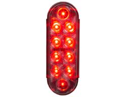 Buyers Products 5626553 6-1/2" 10 Red LED Clear Lens Oval Stop/Turn/Tail Light PL3 Plug - BUY 5626553