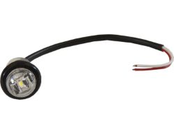 Buyers Products 5627532 3/4" Round Clear 1 LED Marker - Hard Wired with Stripped Leads - BUY 5627532