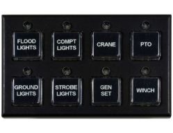Buyers Products 6391308 8 Function Illuminated-On Prewired Programmable Switch Panel for 6383060 & 6383061 - BUY 6391308