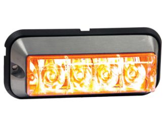 Buyers Products 8891006 4-7/8" 4 LED Clear Rectangular Strobe Light - 392 FPM - Quad Flash 