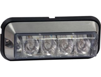 Buyers Products 8891004 4-7/8" 4 LED Amber Rectangular Strobe Light - 392 FPM - Quad Flash 