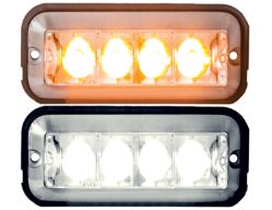 Buyers Products 8891004 4-7/8" 4 LED Amber Rectangular Strobe Light - 392 FPM - Quad Flash - BUY 8891004