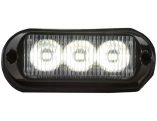 Buyers Products 8891121 3-7/8" 3 LED Clear Surface Mount Mini Strobe Light 