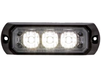 Buyers Products 8891401 3.4" 3 LED Clear Rectangular Surface Mount Mini Strobe Light 