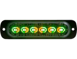 Buyers Products 8892106 4.5" 6 Amber/6 Red Horizontal Dual Color LED Strobe Lights - BUY 8892106