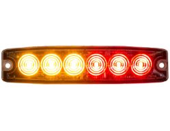 Buyers Products 8892206 5.14" 6 LED Amber/Red Thin Mount Horizontal Strobe Light - BUY 8892206