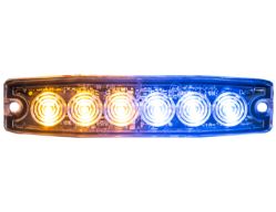 Buyers Products 8892208 5.1" 6 LED Amber/Blue Thin Mount Horizontal Strobe Light - BUY 8892208