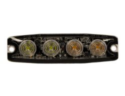 Buyers Products 8892242 4.38" 4 LED Amber/Clear Ultra- Thin Strobe Light - BUY 8892242
