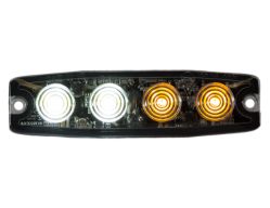 Buyers Products 8892242 4.38" 4 LED Amber/Clear Ultra- Thin Strobe Light - BUY 8892242