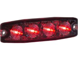 Buyers Products 8892243 4.38" 4 LED Red Ultra- Thin Strobe Light - BUY 8892243