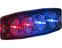Buyers Products 8892245 4.38" 4 LED Red/Blue Ultra- Thin Strobe Light - BUY 8892245
