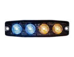 Buyers Products 8892248 4.38" 4 LED Amber/Blue Ultra- Thin Strobe Light - BUY 8892248