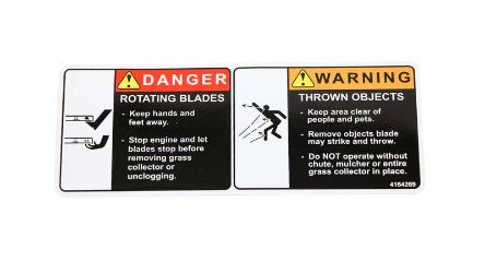Bobcat 4164269 Thrown Objects Warning Label 