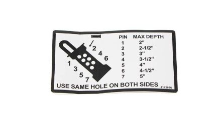 Bobcat 4172886 Left Hand Depth Control Label 