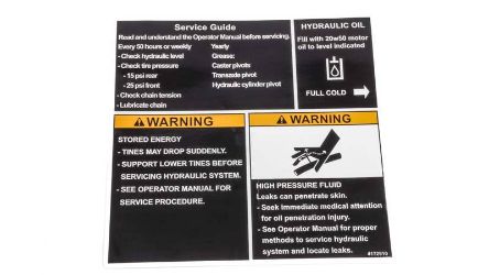 Bobcat 4172910 Reservoir Label 