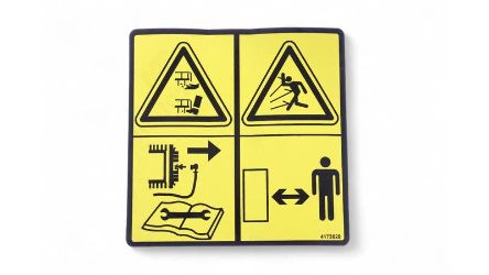 Bobcat 4173828 Thrown Object Blades Label 