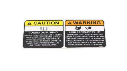 Bobcat 4173980 Tow & Fluid Pressure Warning Decal 
