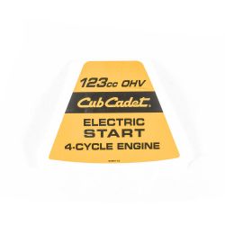MTD 777D20957 123cc Cub Cadet Label 