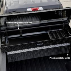 Buyers Products 1729450 23 x 27 x 71" Gloss Black Diamond Tread Aluminum Crossover Truck Box - BUY 1729450