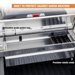 Buyers Products 1709420 18" X 27" X 71" Diamond Tread Aluminum Crossover Truck Tool Box - BUY 1709420