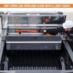 Buyers Products 1709420 18" X 27" X 71" Diamond Tread Aluminum Crossover Truck Tool Box - BUY 1709420