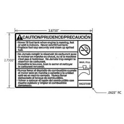 Ariens 04237000 Fuel Warning Decal 