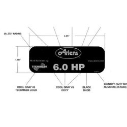 Ariens 05226600 6 hp Ariens/Tecumseh Decal 