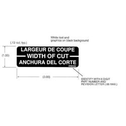 Ariens 07852100 Width of Cut Decal 