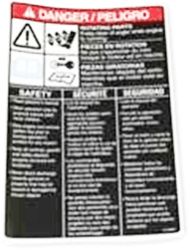 Ariens 52416300 Replacement Danger Decals 