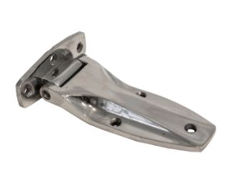 Buyers Products B2426SSCL Left Hand Stainless Steel Cast Polished Flush Hinge - 5.59" L x 3.28" W 