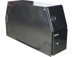 Buyers Products BP824624B 46" x 24" x 81" Black Steel B-Pack Toolbox - Flat Floor, No Offset - BUY BP824624B