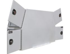 Buyers Products BP824624W 46" x 24" x 81" White Steel B-Pack Toolbox - Flat Floor, No Offset - BUY BP824624W