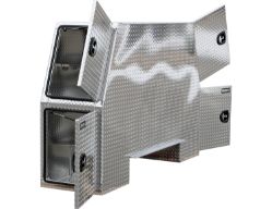 Buyers Products BP825524 55" x 24" x 81" Aluminum B-Pack Toolbox - Offset Floor (9.62"), Hangs Below Floor Level - BUY BP825524