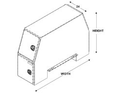 Buyers Products BP826224 62" x 24" x 81" Aluminum B-Pack Toolbox - Offset Floor (16.35"), Hangs Below Floor Level - BUY BP826224