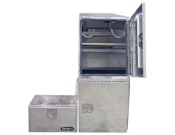 Buyers Products BP925824 55" x 24" x 91" Aluminum B-Pack Toolbox - Offset Floor (9.62"), Hangs Below Floor Level - BUY BP925824