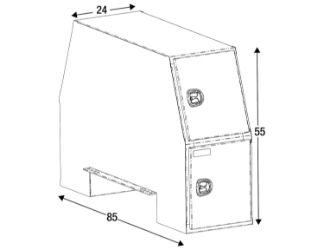 Buyers Products BP855524W 55" x 24" x 85" White Steel B-Pack Toolbox - Offset Floor (9.10") 
