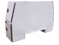Buyers Products BP855524W 55" x 24" x 85" White Steel B-Pack Toolbox - Offset Floor (9.10") - BUY BP855524W