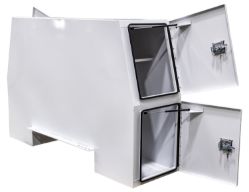 Buyers Products BP855524W 55" x 24" x 85" White Steel B-Pack Toolbox - Offset Floor (9.10") - BUY BP855524W