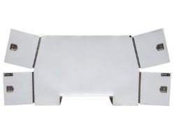 Buyers Products BP855524W 55" x 24" x 85" White Steel B-Pack Toolbox - Offset Floor (9.10") - BUY BP855524W