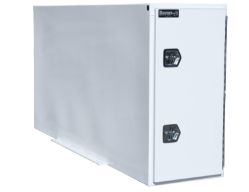 Buyers Products BP964824W 48" x 24" x 96" White Steel Straight Side Backpack Truck Box - BUY BP964824W