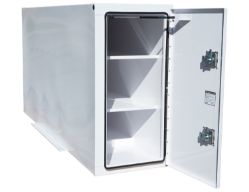 Buyers Products BP964824W 48" x 24" x 96" White Steel Straight Side Backpack Truck Box - BUY BP964824W