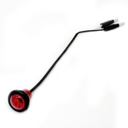 Buyers Products 5627513 0.75" Round Red 3 LED Marker - Hard Wired with .180 Male Bullets 