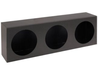 Buyers Products LB6183 Triple Round Light Box - Black Powder Coated Steel (6" x 18" x 3") 