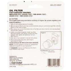 MTD 490-201-M007 Oil Filter KM-4906 - MTD 490-201-M007