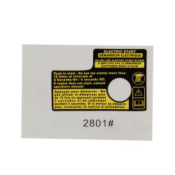 MTD 777I22992 Electric STA Label 