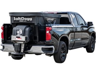 Buyers Products PRO1500 SaltDogg 1.5 Cubic Yard Auger Electric Black Polymer Hopper Salt Spreader w/ Auger 