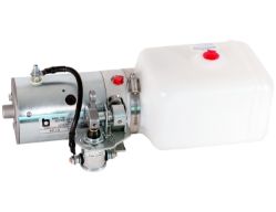 Buyers Products PU311 Manual 3-Way Release Valve DC Power Unit - 5-1/2" x 6-1/2" x 10" .86 Gallon Usable Poly Reservoir (199 cubic in.) - BUY PU311