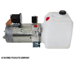 Buyers Products PU319 Electric 3-Way Release Valve DC Power Unit - 5-1/2" x 6-1/2" x 10" .86 Gallon Usable Poly Reservoir (199 cubic in.) - BUY PU319