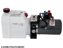 Buyers Products PU319A 3-Way DC Power Unit - Electric Controls, Horizontal .75 Gal. Poly Reservoir - BUY PU319A